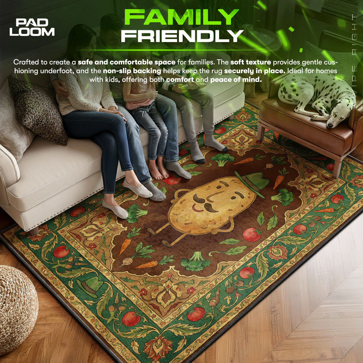 Mr area rug showing full home decor artwork