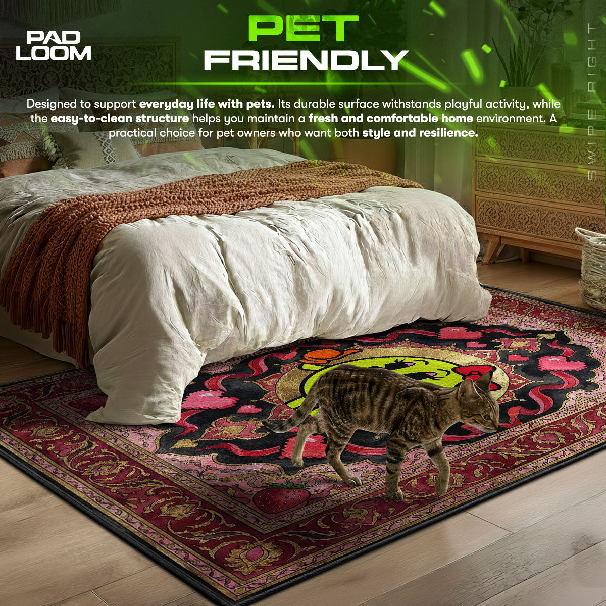 Ms. Pac-Man Retro Queen Rug - Pac-Man Chair Mat