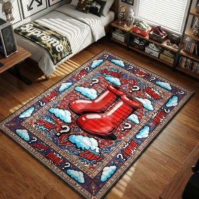 MSCHF Big Red Boot Comic Rug - Hypebeast Floor Mat