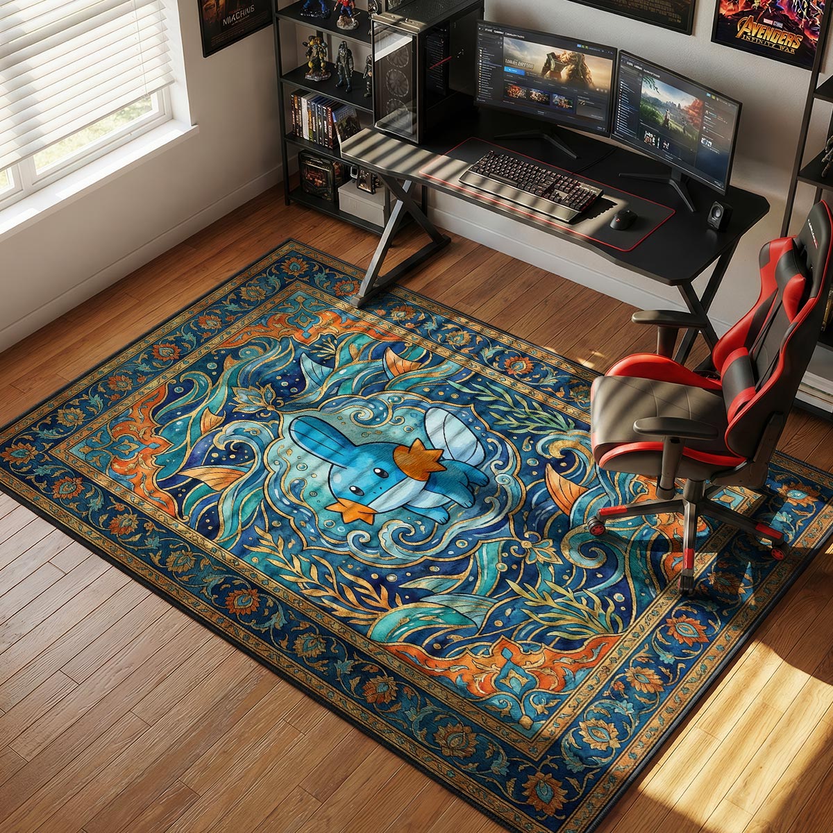 Mudkip Hydro Wave Chair rug — main product view
