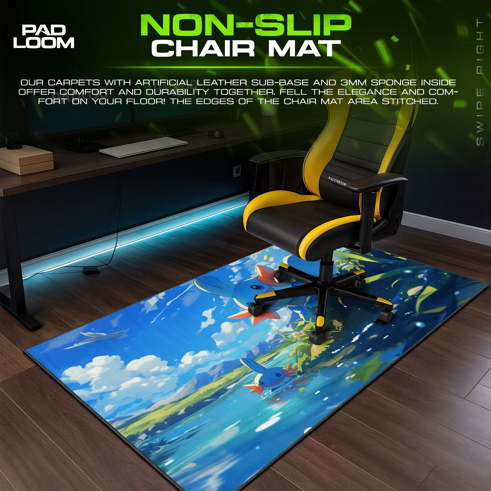 Mudkip Mouse Pad, River Scene Pokémon Gamer Desk Mat