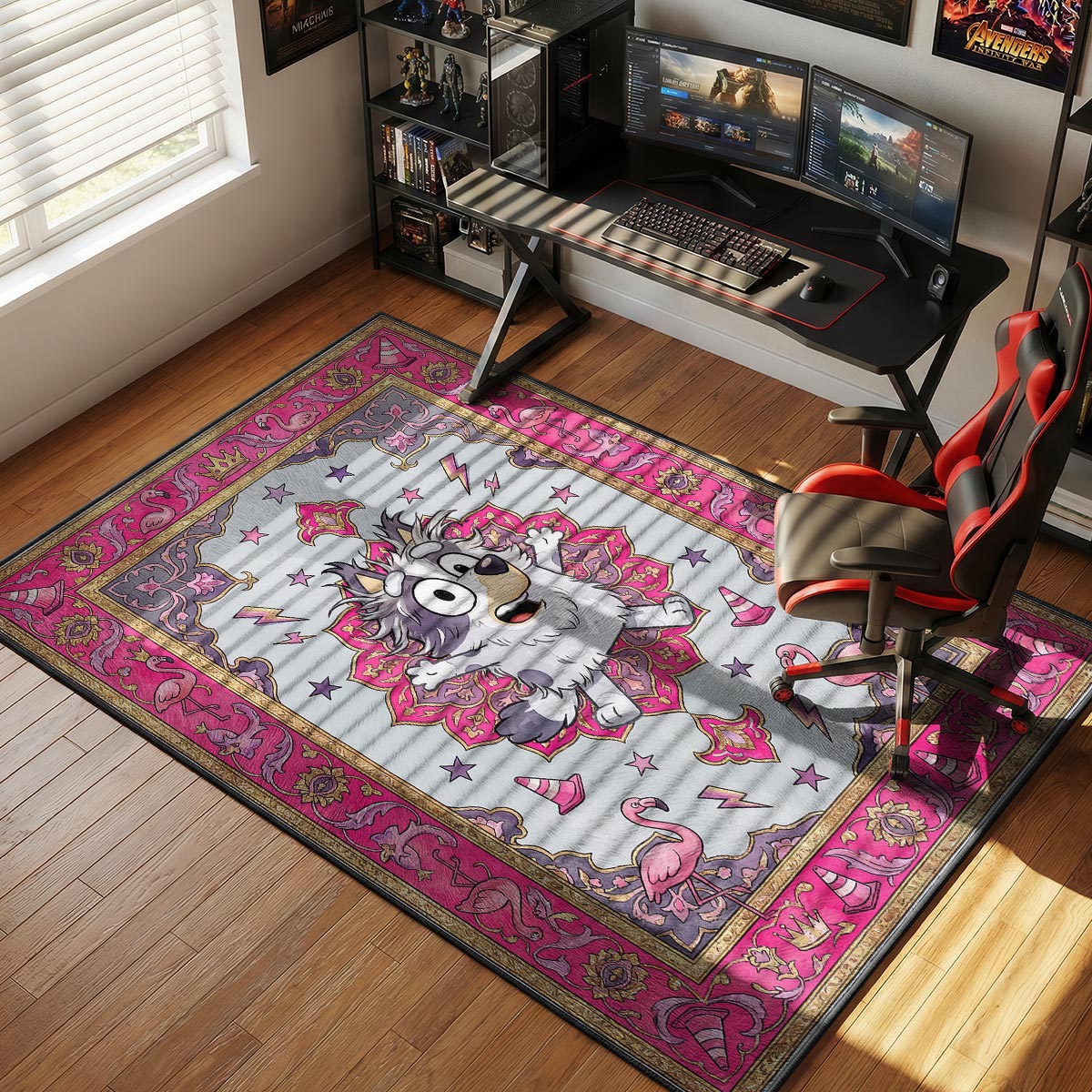 Bluey Muffin Pink Fun Kids Floor rug — main product view