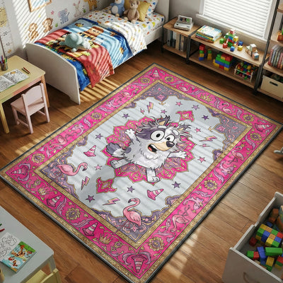 Bluey Muffin Pink Fun Rug - Kids Floor Mat