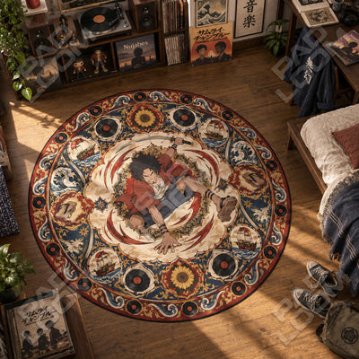 Mugen Leaping Round Rug - Samurai Champloo Chair Mat