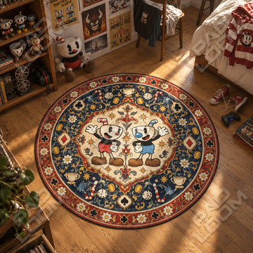 Mugman Duo Round Rug - Cuphead Chair Mat