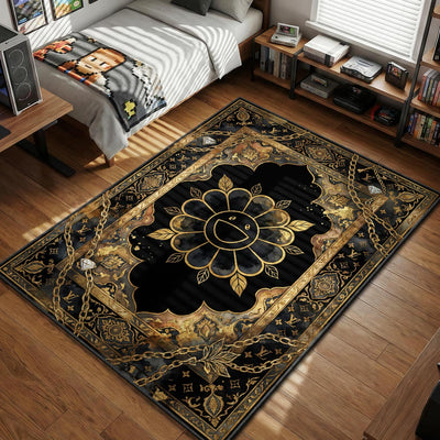 Murakami Flower LV Mashup Rug - Streetwear Floor Mat