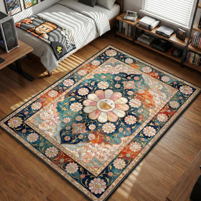 Murakami Persian Floral Rug - Streetwear Floor Mat