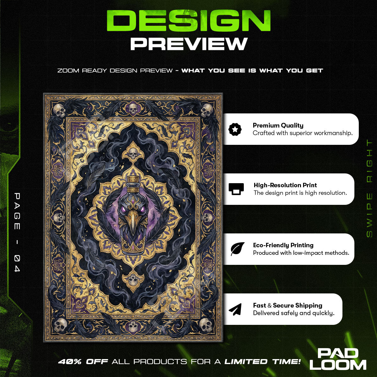 Murder of Crows Vigor Rug - BioShock Infinite Chair Mat