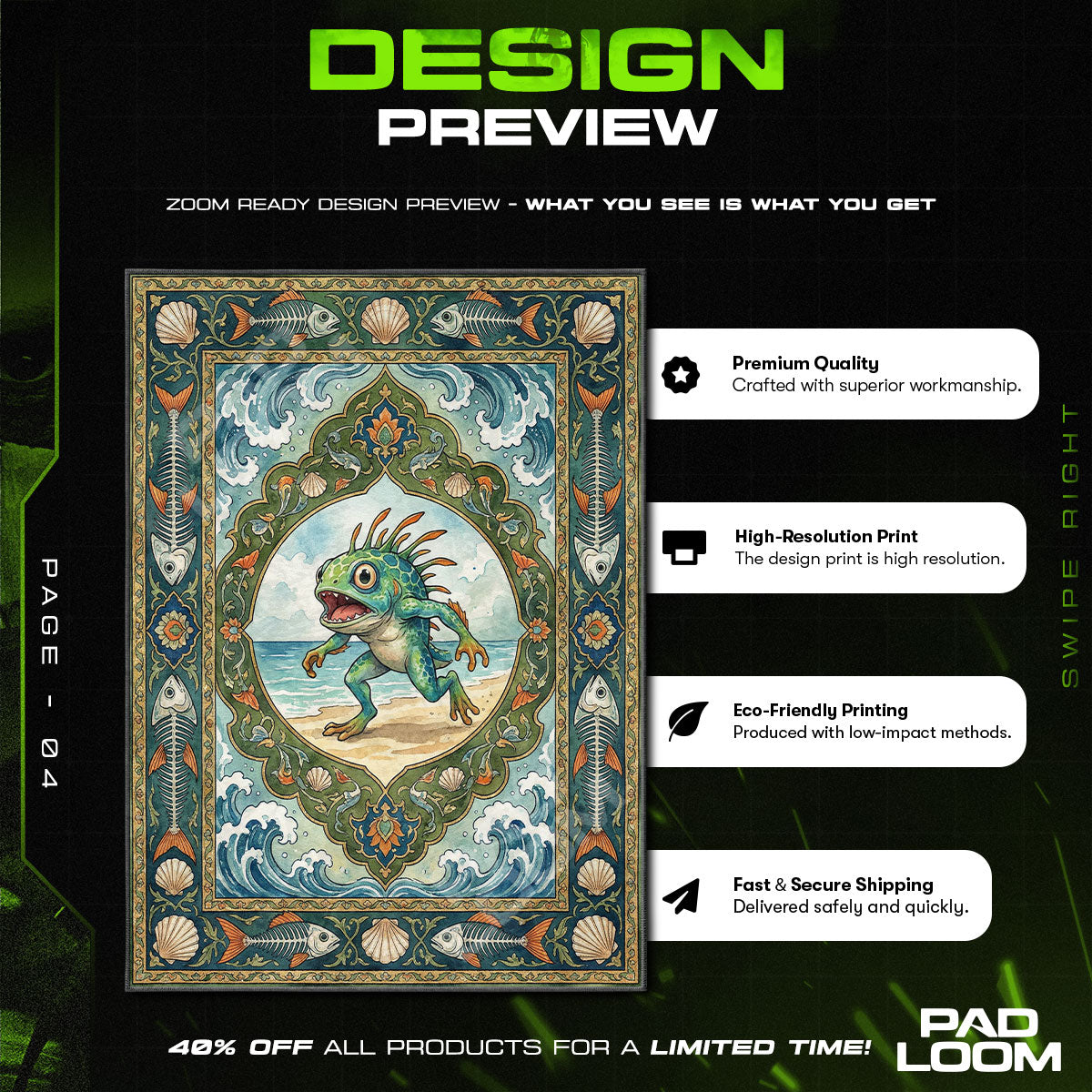 Murloc Tide Runner Rug - WoW Chair Mat