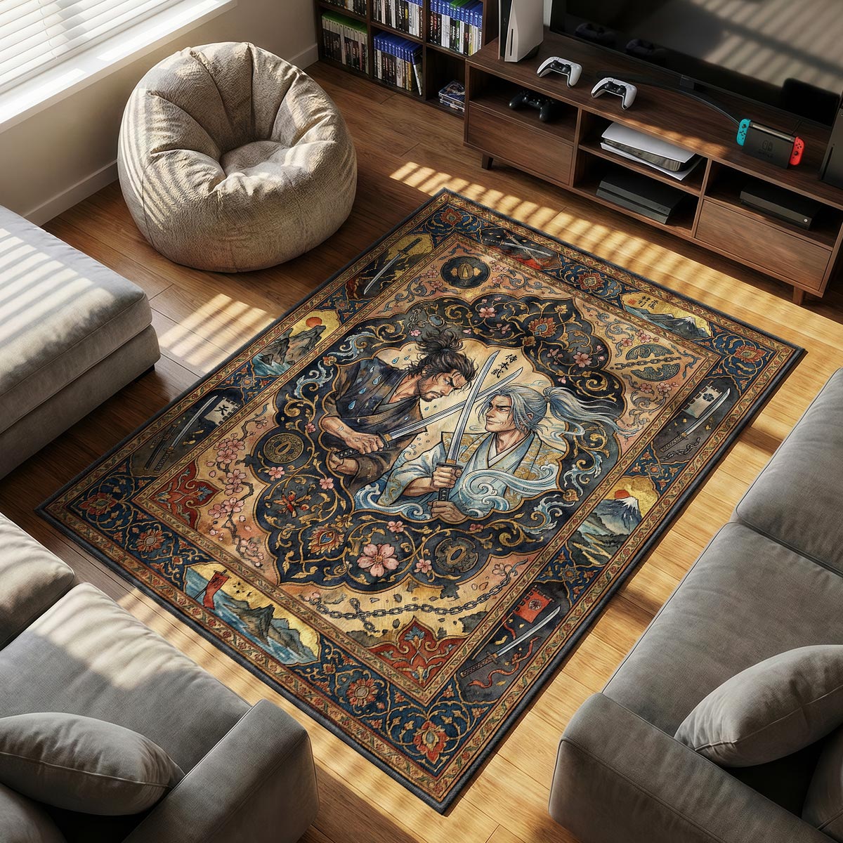 Musashi & Kojiro Rivals Rug - Vagabond Chair Mat | Padloom