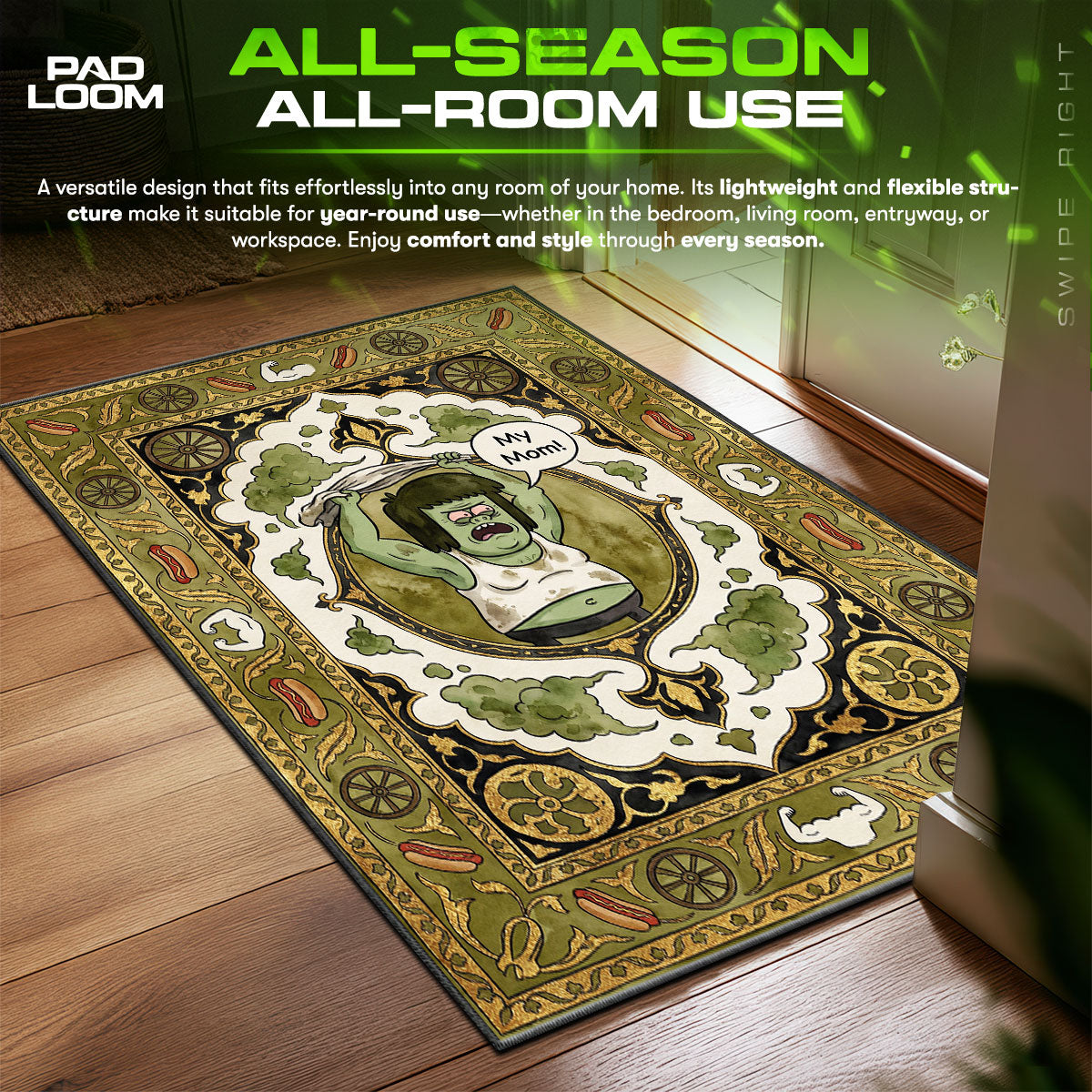 Muscle Man Rug | Cartoon Area Rug – Padloom