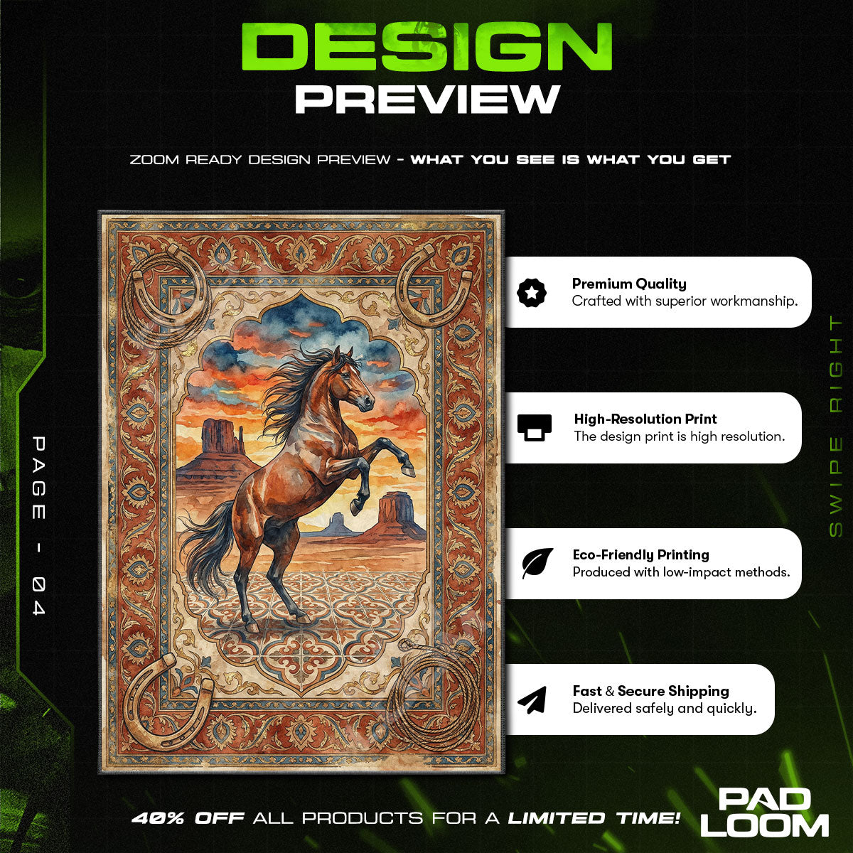 Mustang Sunset Western Desert Area rug — main product view