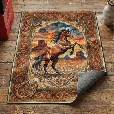 Mustang Sunset Rug — Western Desert Area Rug