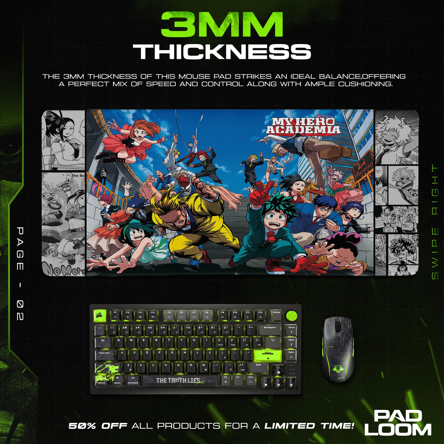 My Hero themed desk mat for Anime fans