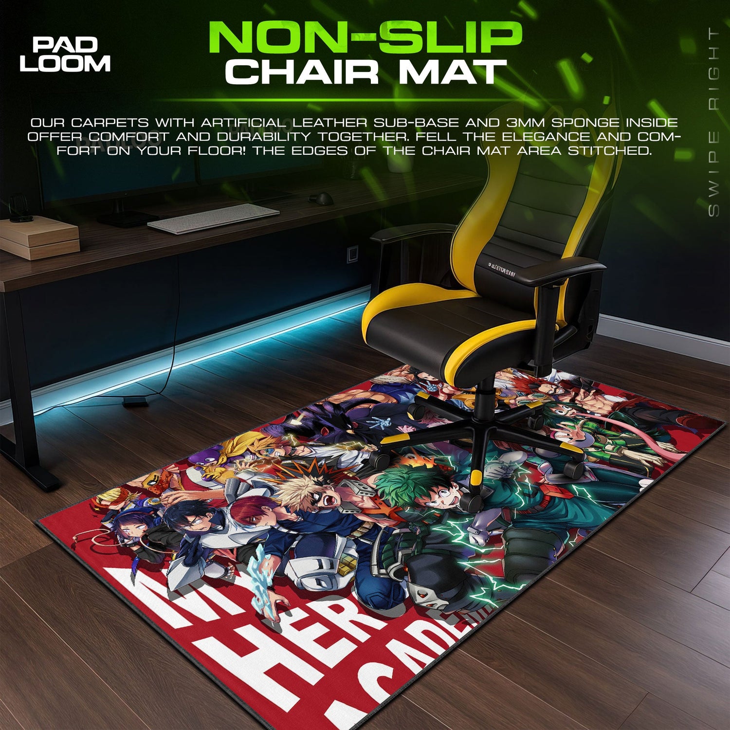 My Hero Academia Class 1A Mouse Pad, Anime Gaming Desk Mat Padloom