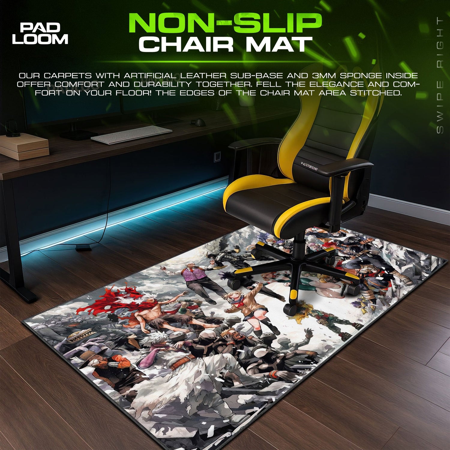 My Hero Academia Heroes Mouse Pad, Anime Gaming Desk Mat Padloom