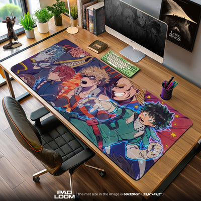 My Hero Academia Heroes & Villains Mouse Pad, Anime Gaming Desk Mat