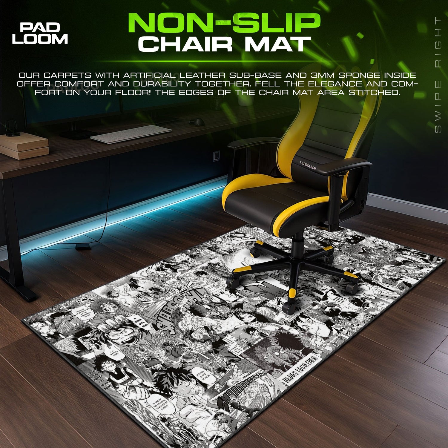My Hero Academia Mouse Pad – Manga Collage Anime Desk Mat Padloom