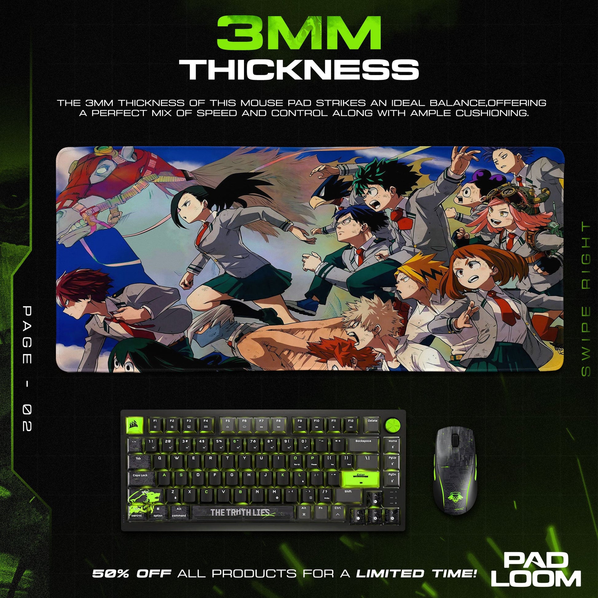 My Hero Academia Mouse Pad - Class 1A Unity Anime Desk Mat Padloom