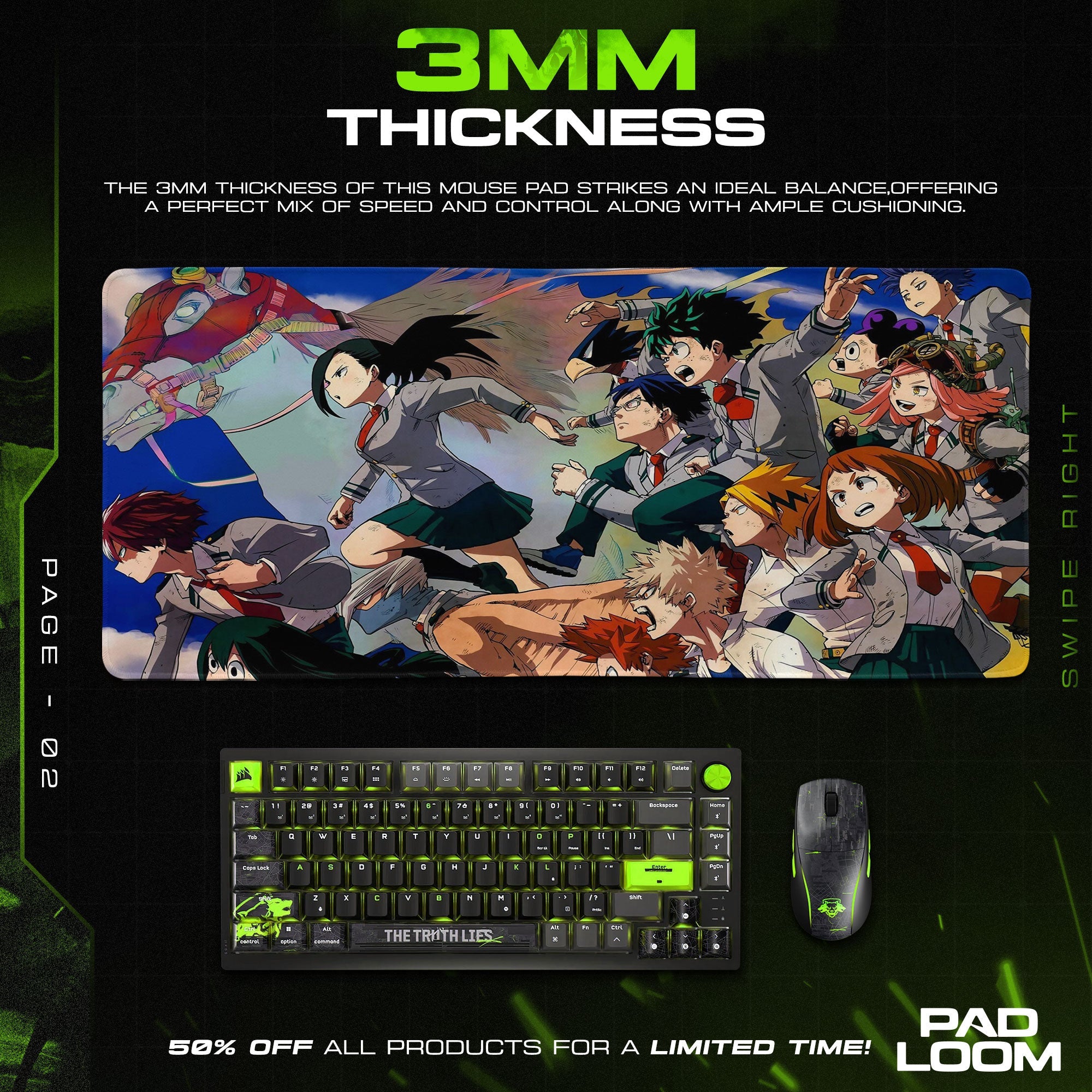 My Hero Academia Mouse Pad - Class 1A Unity Anime Desk Mat Padloom