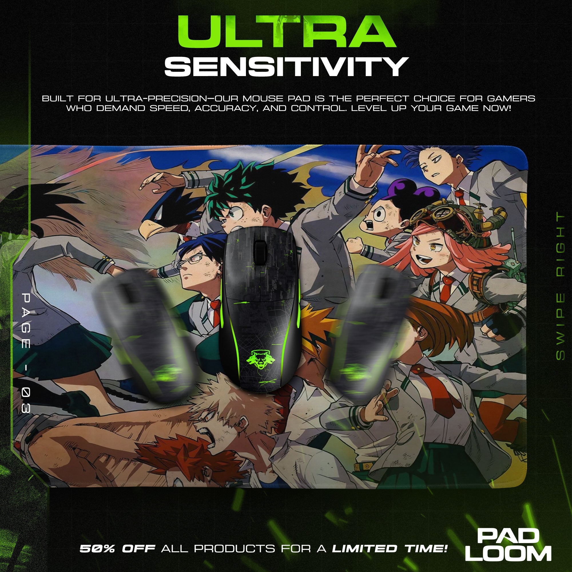 My Hero Academia Mouse Pad - Class 1A Unity Anime Desk Mat Padloom
