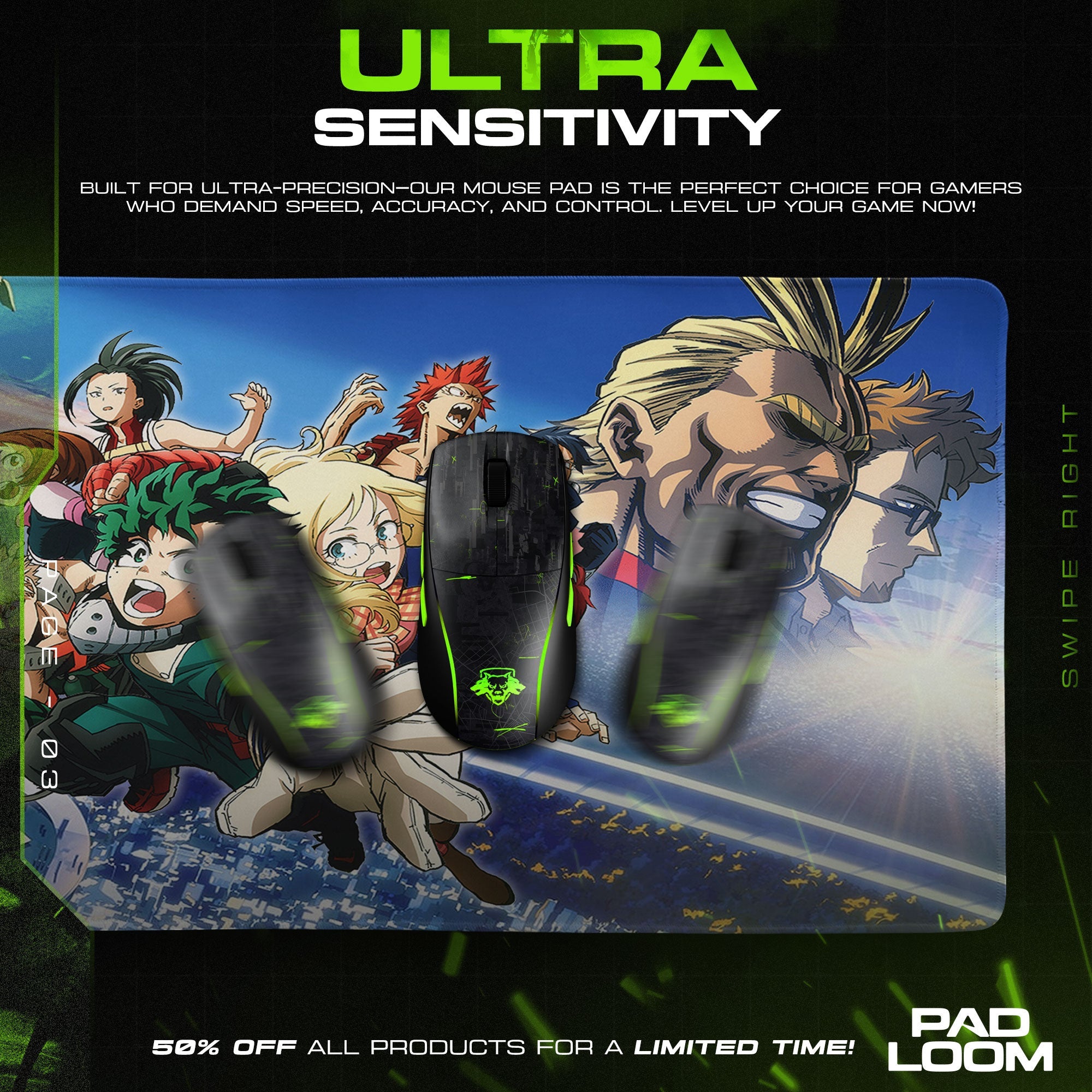 My Hero Academia Mouse Pad - Hero Squad Anime Desk Mat Padloom
