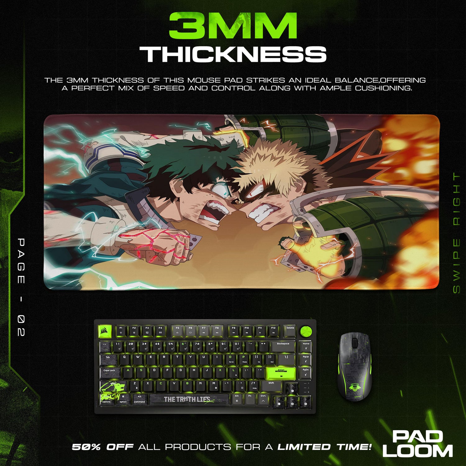 My Hero themed desk mat for Anime fans