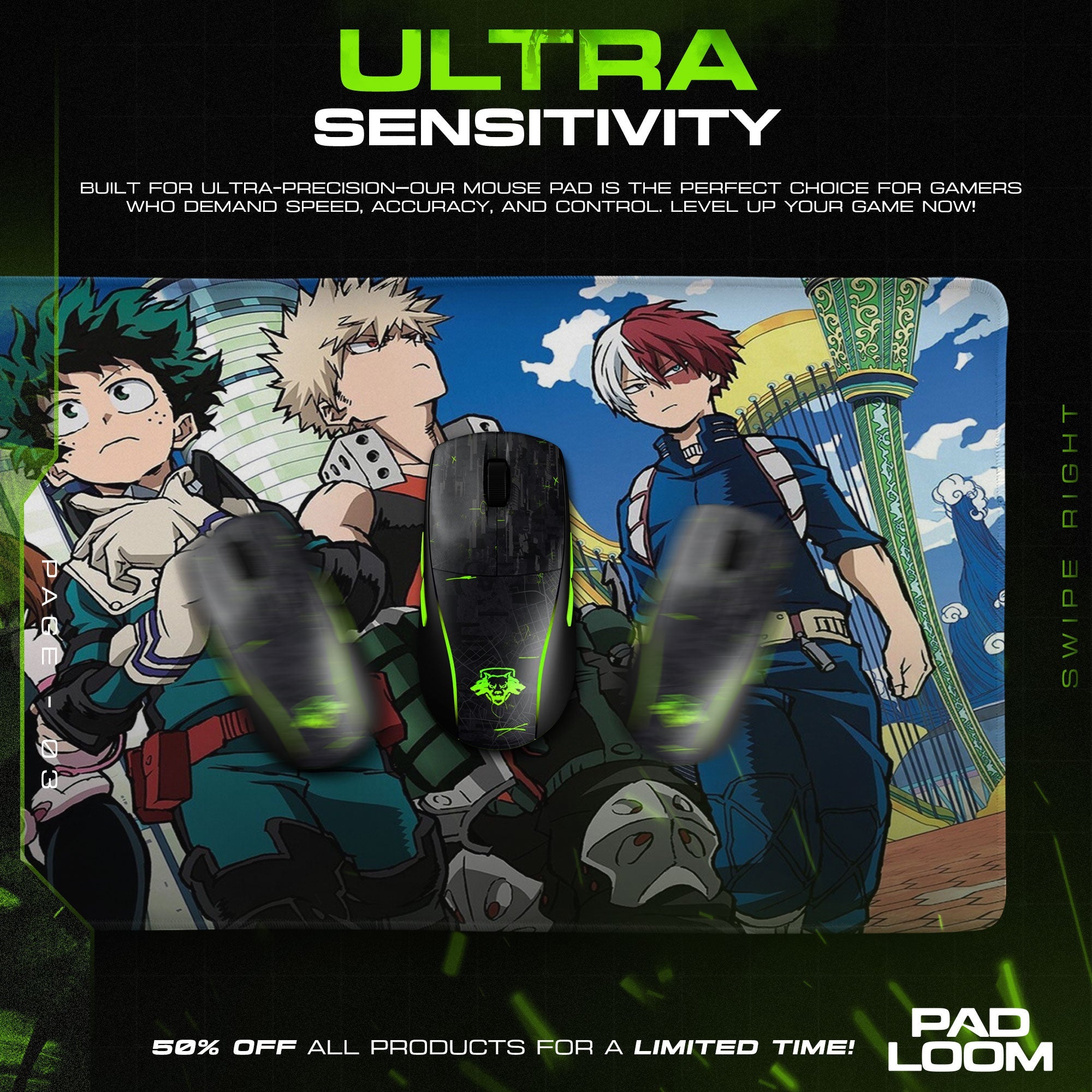 My Hero Academia Mouse Pad - U.A. Heroes Anime Desk Mat Padloom