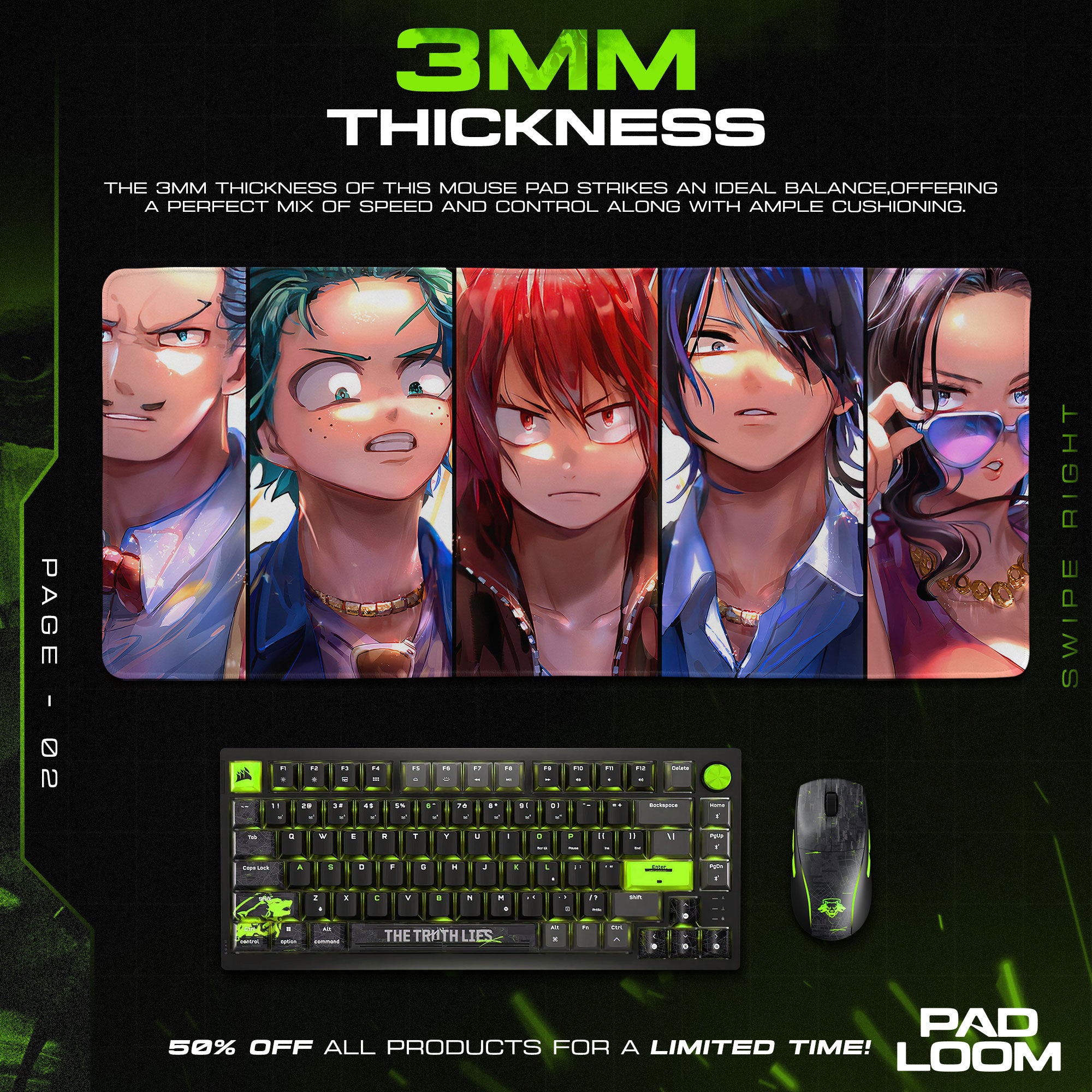 My Hero Academia Squad Portrait Mouse Pad, Anime Gaming Desk Mat