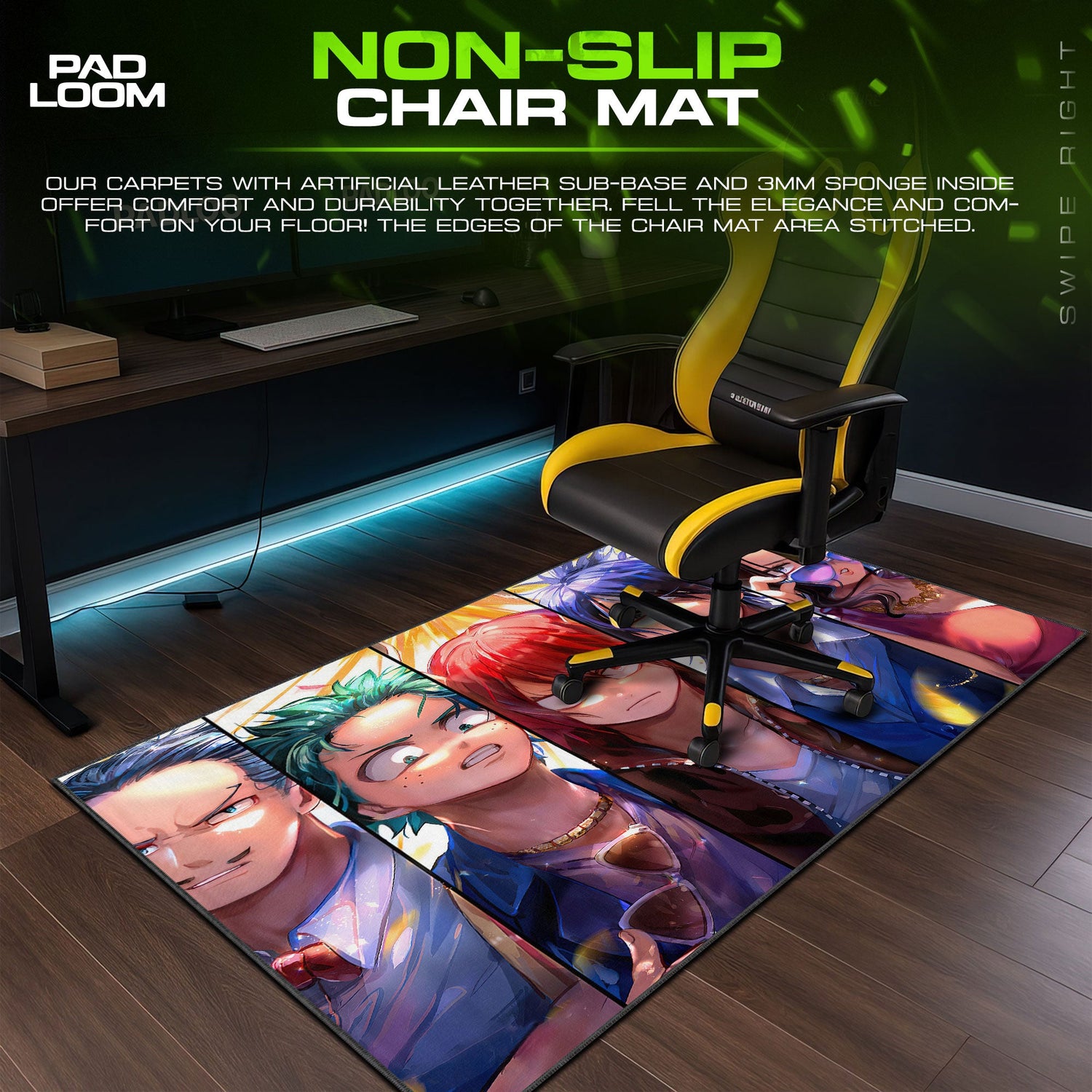 My Hero Academia Squad Portrait Mouse Pad, Anime Gaming Desk Mat Padloom