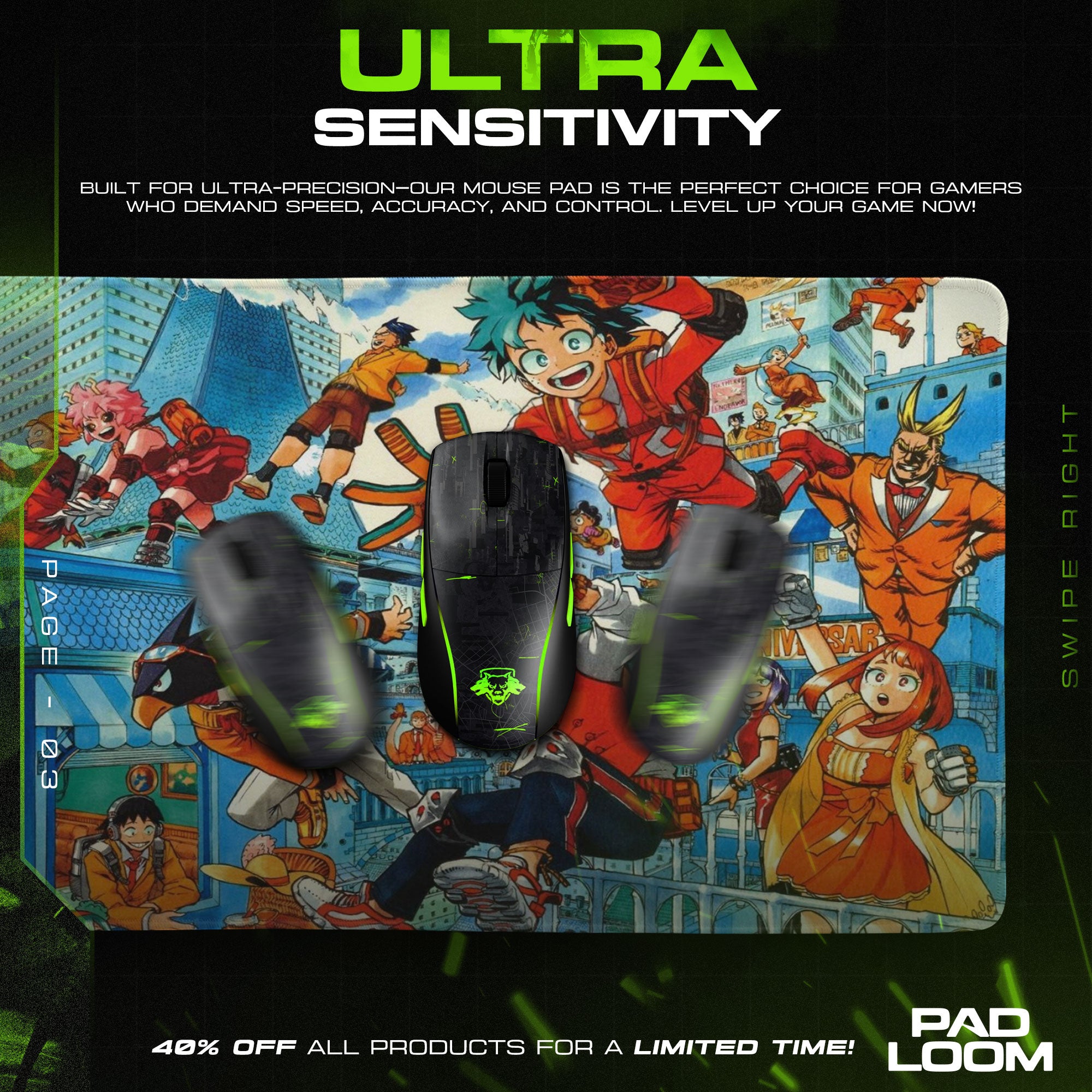 My Hero Academia U.A. High Students Mouse Pad – Anime Gaming Desk Mat