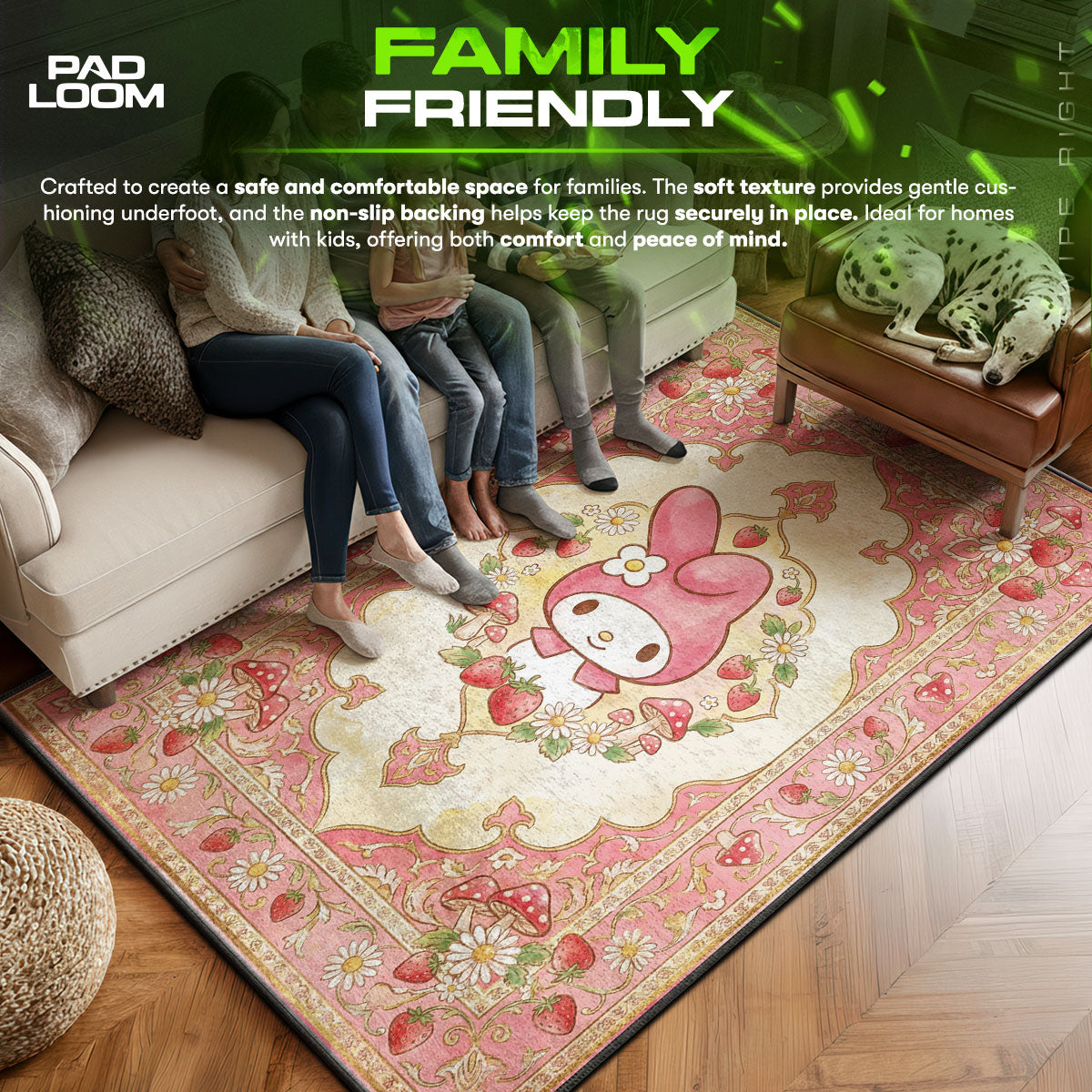 My area rug showing full home decor artwork