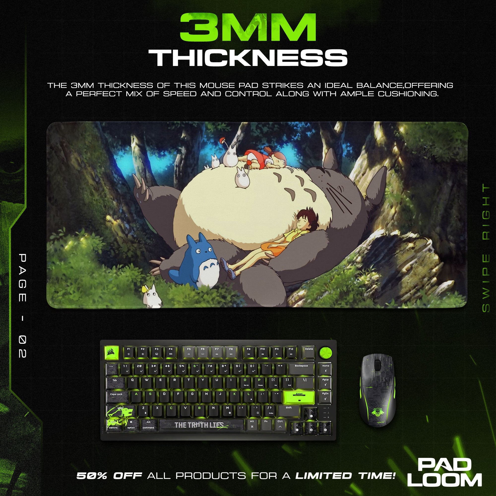 Totoro Forest Dance Mouse Pad - Studio Ghibli Anime Desk Mat Padloom