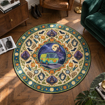 Mystery Machine Moonlit Round Rug - Scooby-Doo Chair Mat