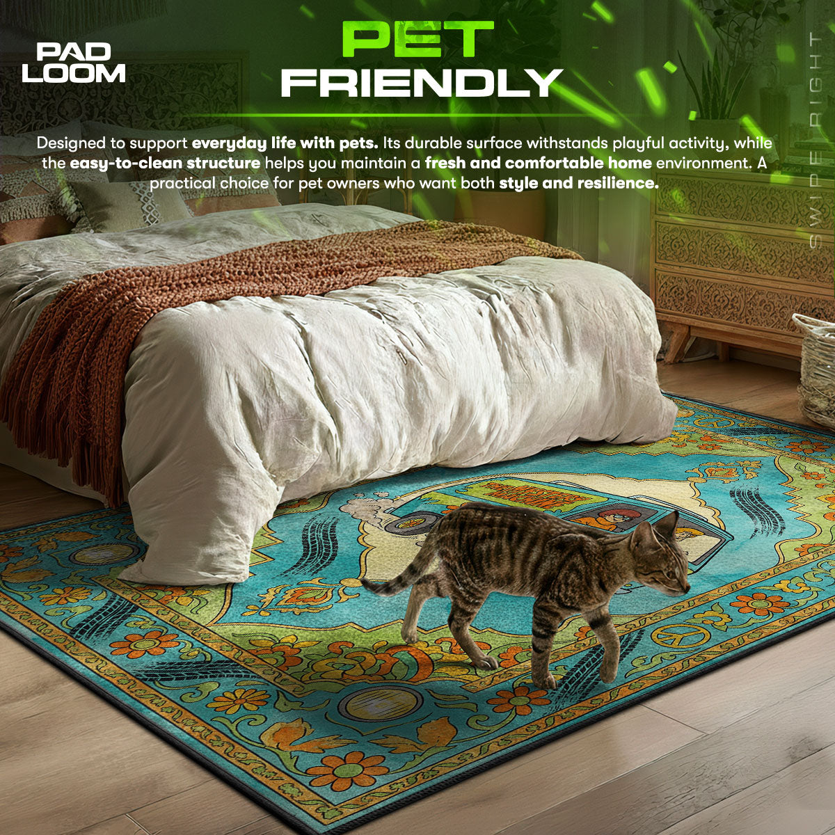 Mystery Machine themed area rug for home decor fans