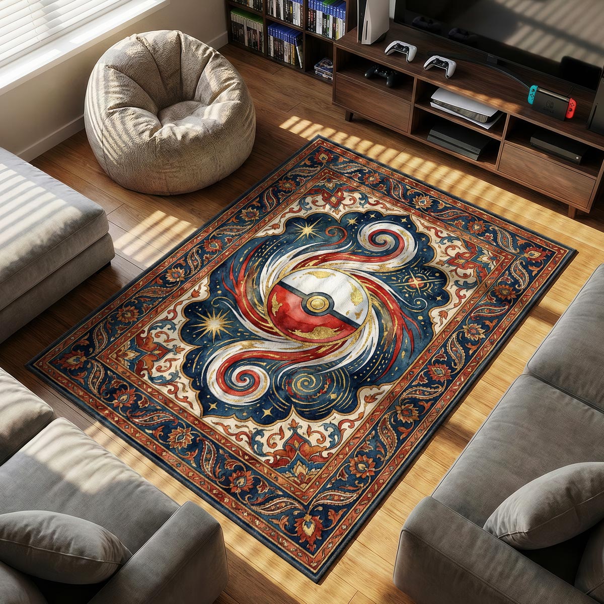 Mystic Swirl themed area rug for home decor fans