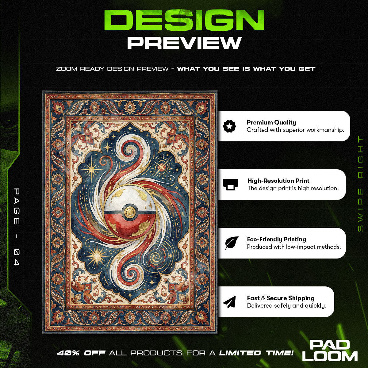 Chair character design printed on rug