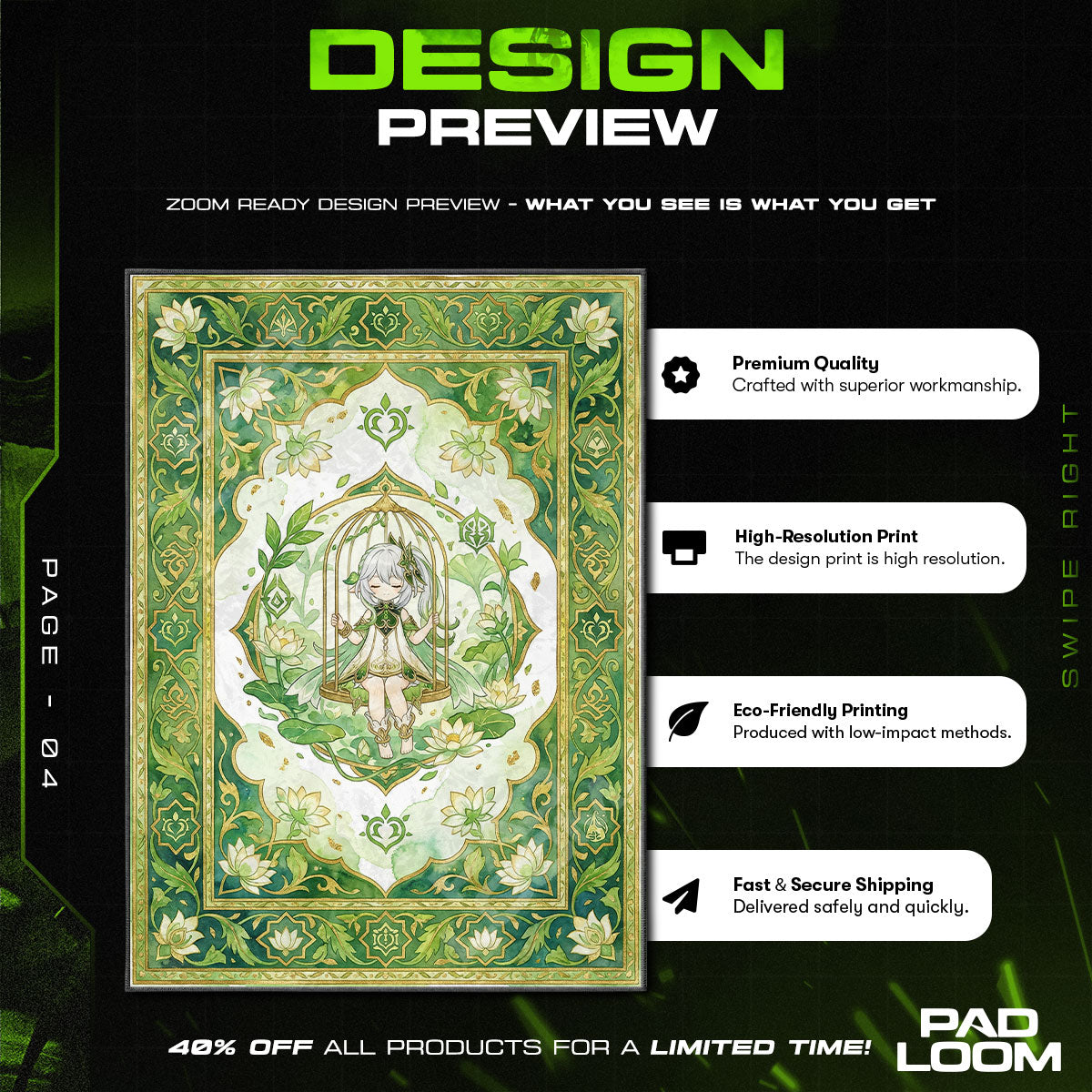 Nahida Käfig der Weisheit Teppich - Genshin Impact Stuhlunterlage