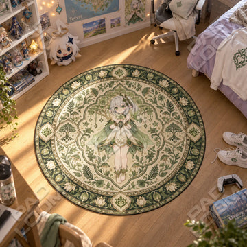 Nahida Leaf Round Rug - Genshin Impact Chair Mat