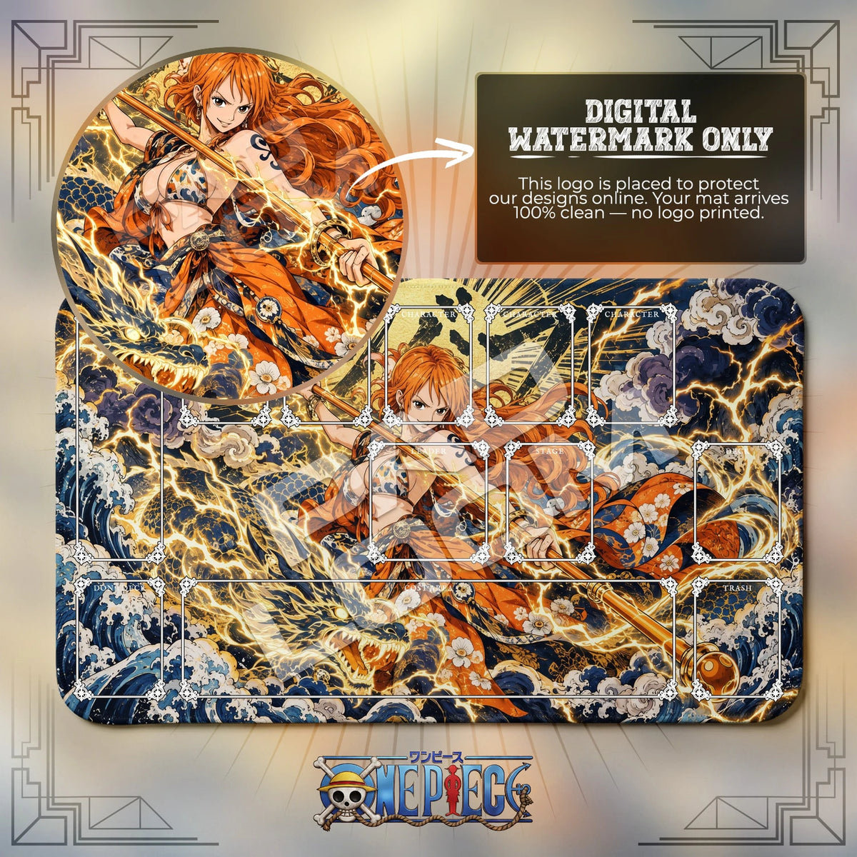 Nami Thunder Playmat - One Piece TCG Mat
