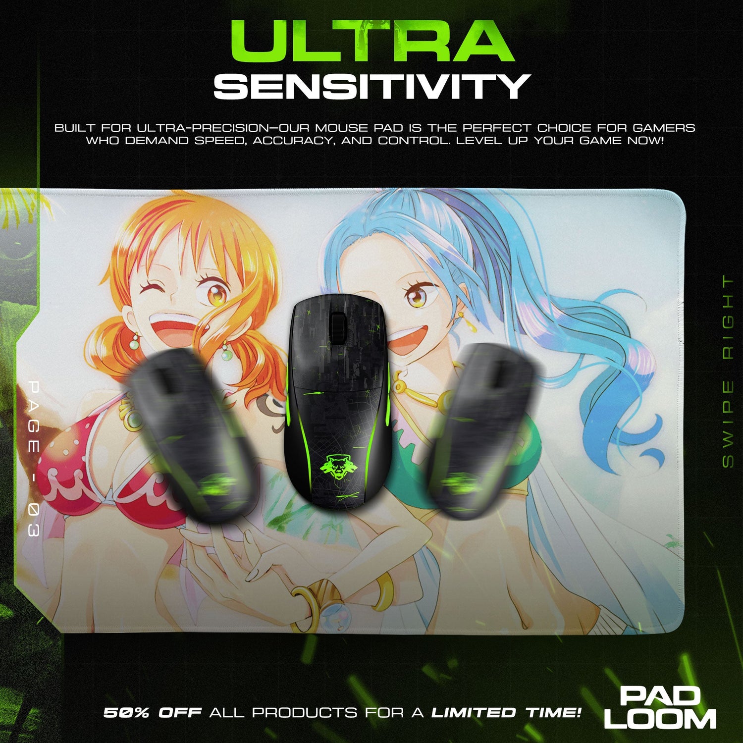 Nami & Vivi Mouse Pad – Sunny Paradise Anime Desk Mat Padloom