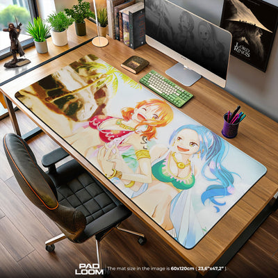 Nami & Vivi Mouse Pad – Sunny Paradise Anime Desk Mat