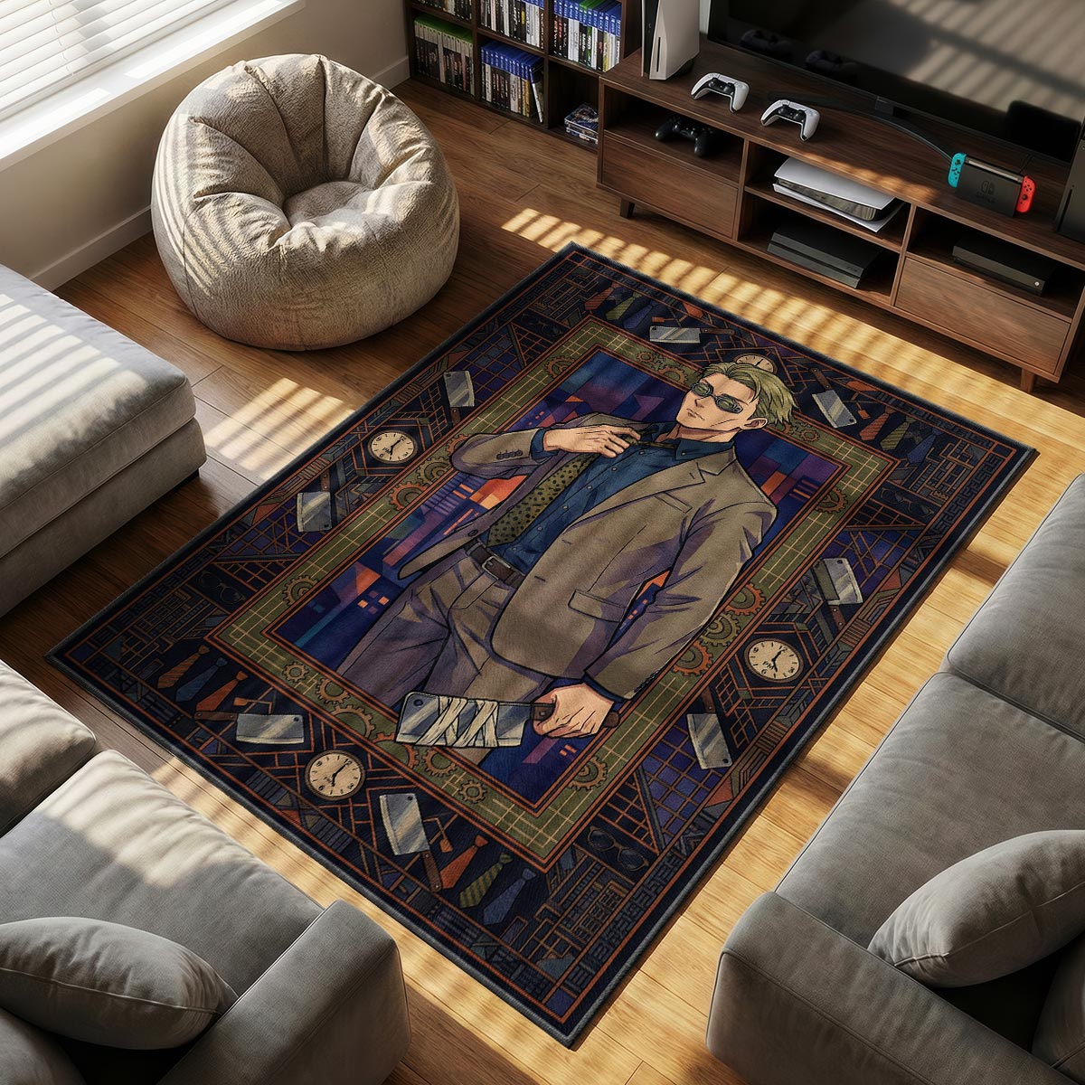 Kento Nanami themed area rug for home decor fans