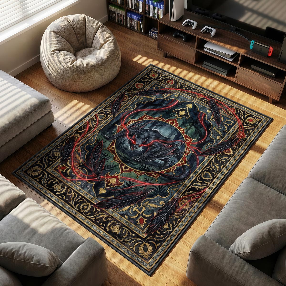Nargacuga Shadow Prowler Rug - Monster Hunter Chair Mat