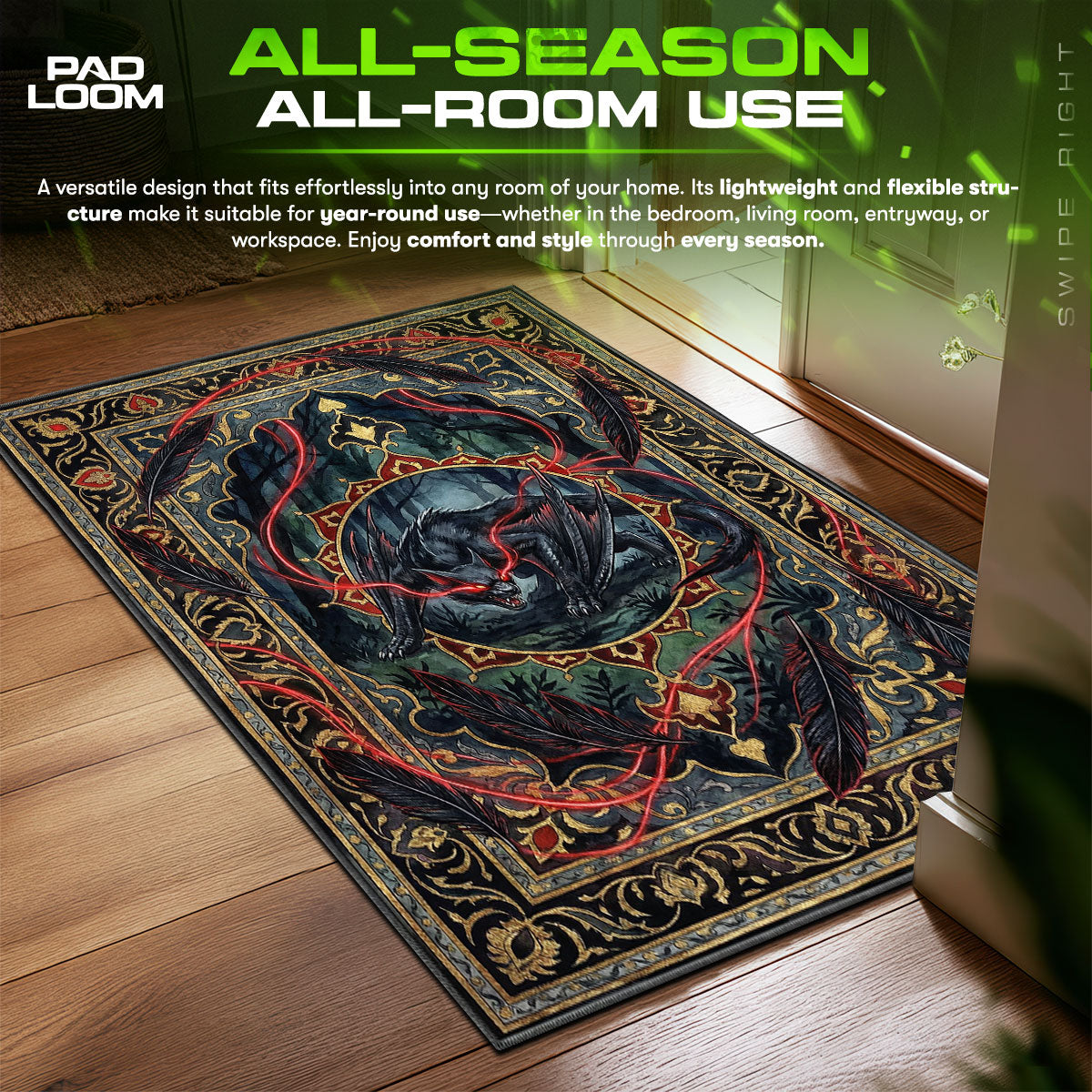 Nargacuga Shadow Prowler Rug - Monster Hunter Chair Mat