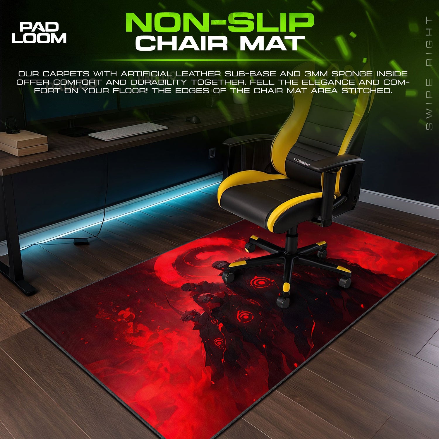 Naruto Akatsuki Eclipse Mouse Pad, Anime Desk Mat Padloom