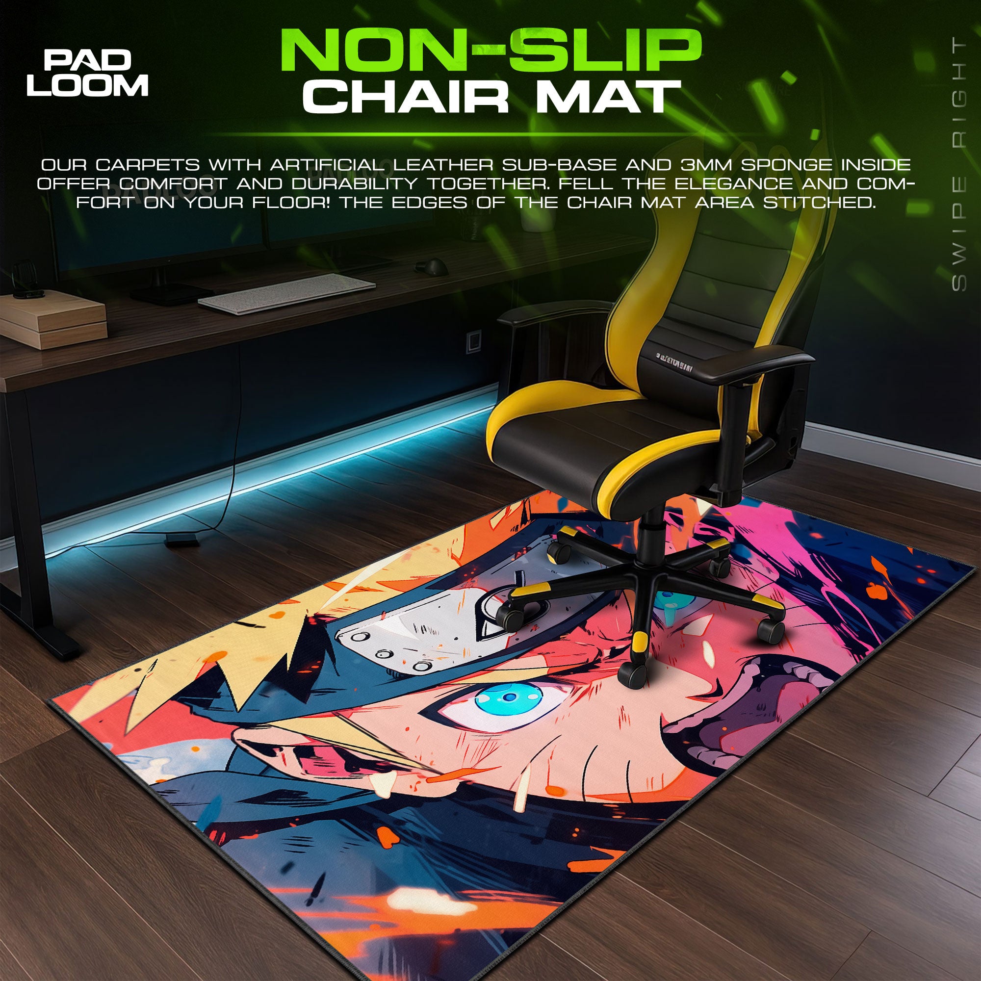 Naruto Fierce Gaze Mouse Pad, Anime Desk Mat