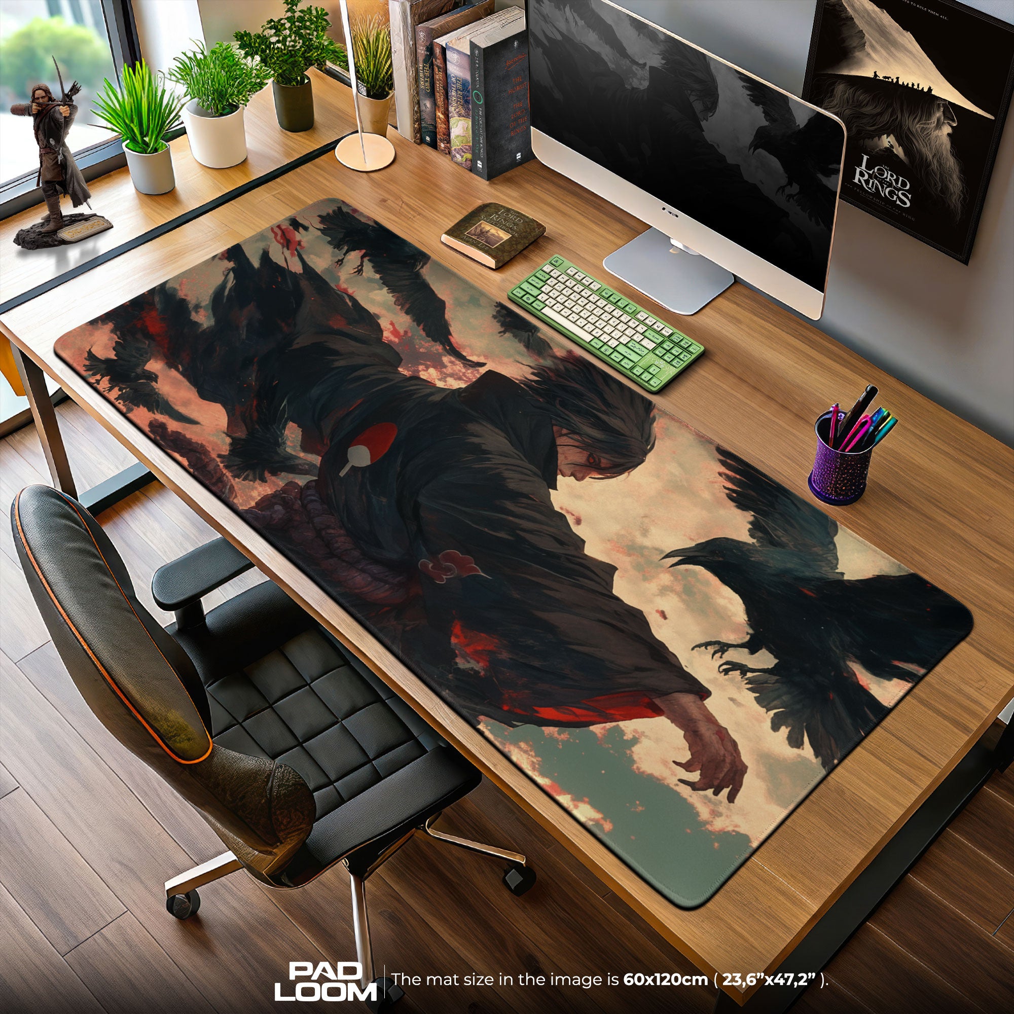 Naruto Itachi Crow Veil Mouse Pad, Anime Desk Mat