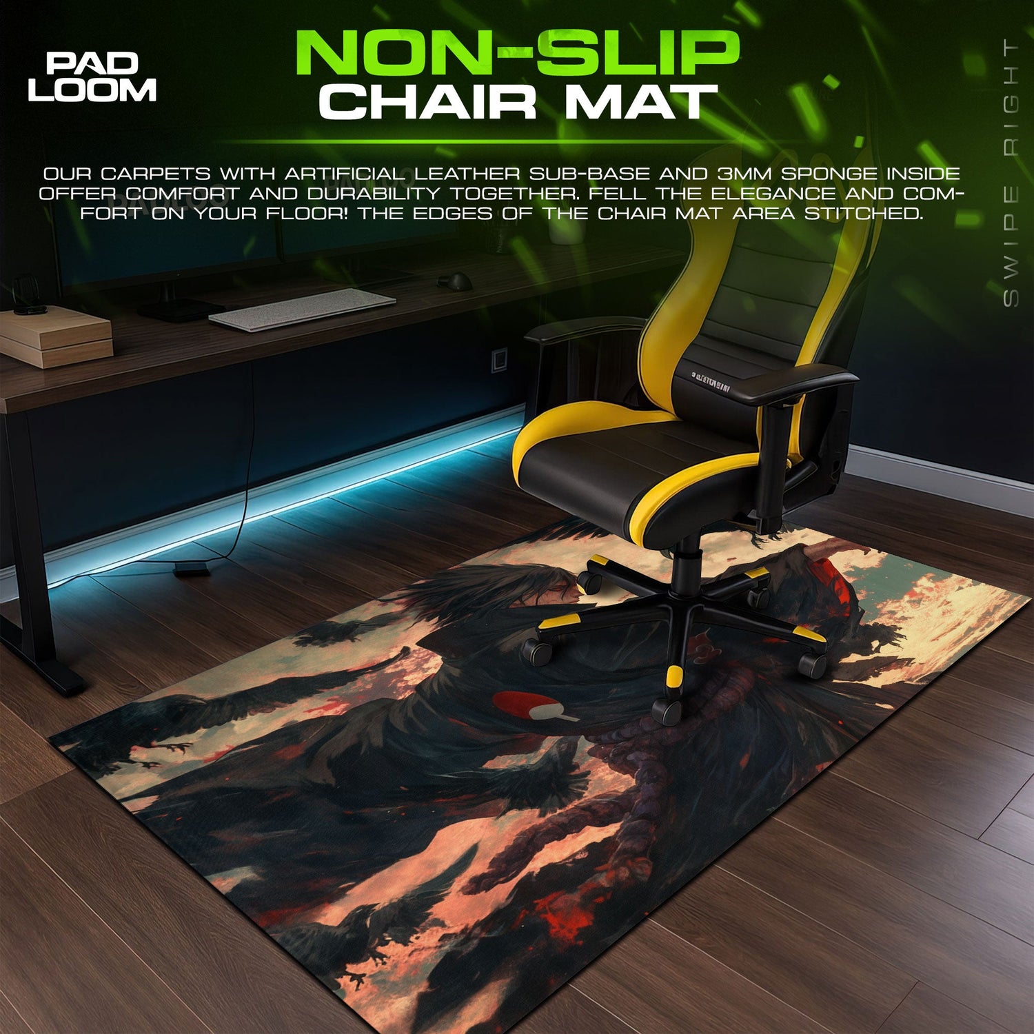 Naruto Itachi Crow Veil Mouse Pad, Anime Desk Mat Padloom