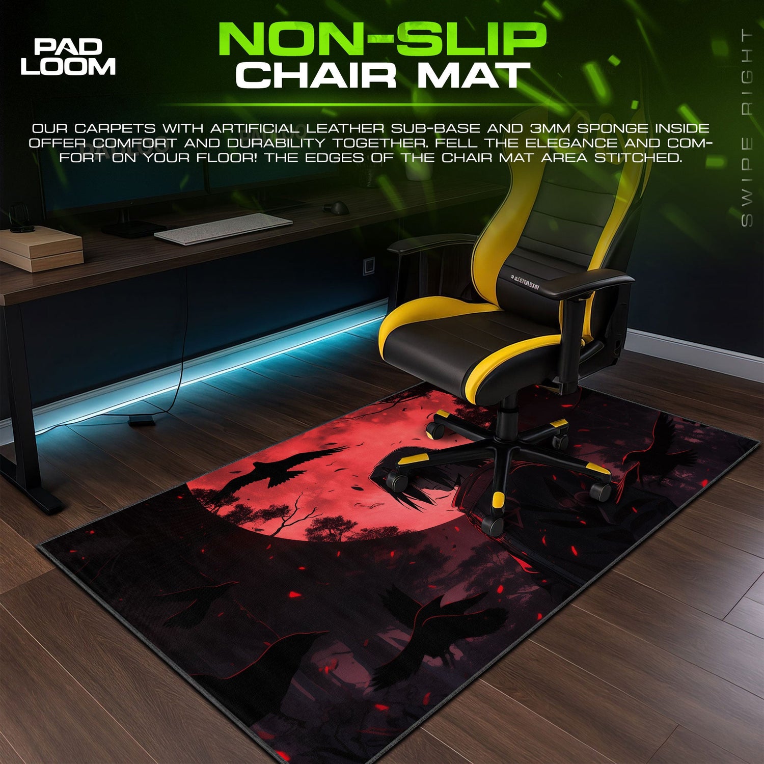 Naruto Itachi Moonlight Mouse Pad, Anime Desk Mat Padloom